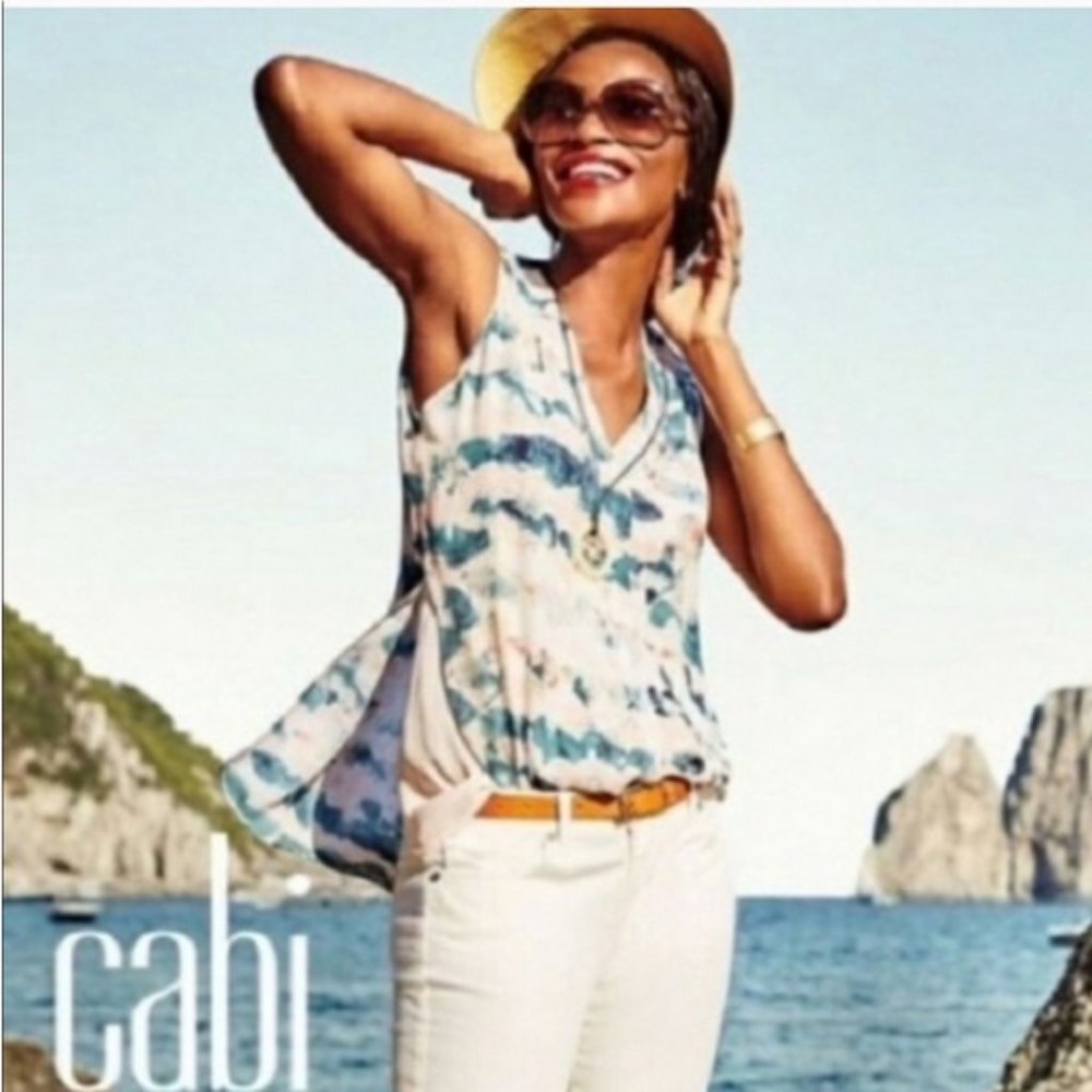 Cabi Gelato Watercolor Sleeveless Top size S
